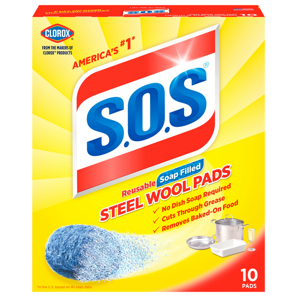 S.O.S. Steel Wool Pads Reusable Soap Filled