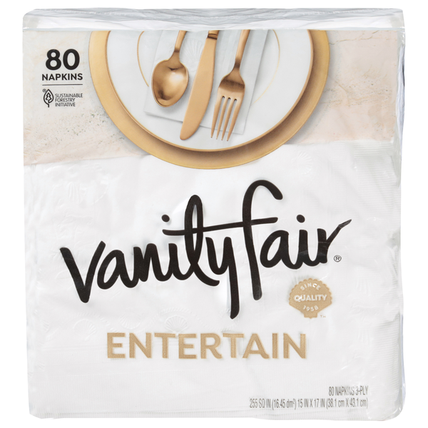 Vanity Fair Entertain Classic Napkins 3-Ply