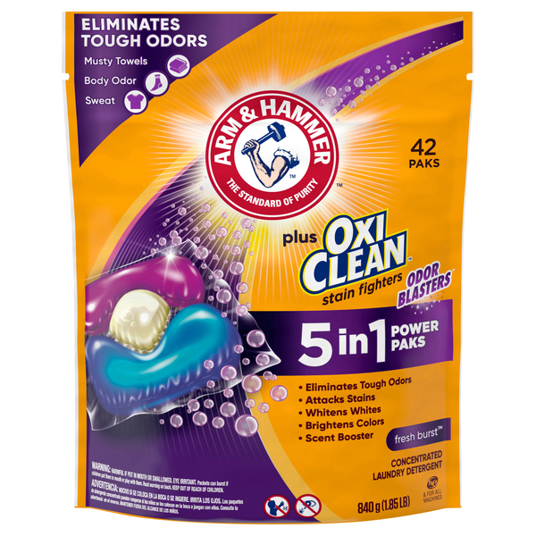 Arm & Hammer Plus OxiClean Fresh Burst 5-in-1 Power Paks Laundry Detergent