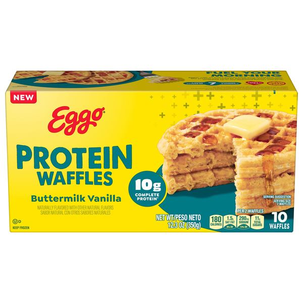 Eggo Buttermilk Vanilla Protein Waffles - 10 ct Frozen