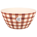Smart Living Harvest Bamboo Serving Bowl Orange Plaid