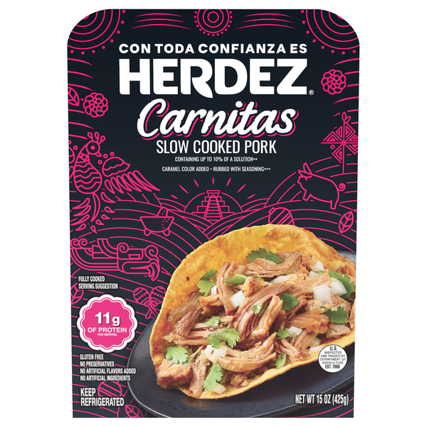 Herdez Carnitas Slow Cooked Pork Refrigerated