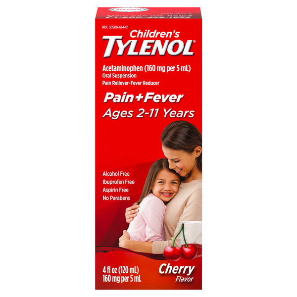 Save on Tylenol Children's Acetaminophen Oral Suspension Pain + Fever Cherry Order Online