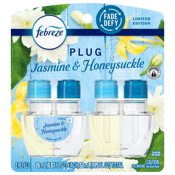 Febreze PLUG Jasmine & Honeysuckle Scent Oil Refills - 2 ct