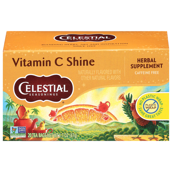 Celestial Seasonings Caffeine Free Vitamin C Shine Herbal Tea Bags