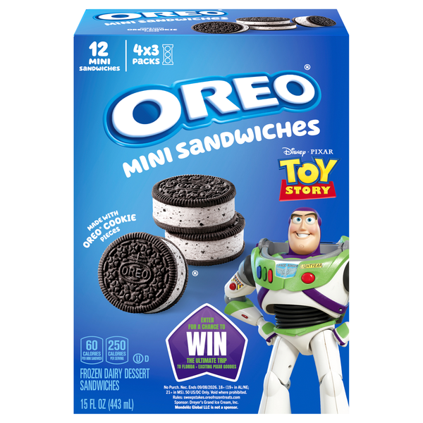 OREO Mini Frozen Dairy Dessert Sandwiches - 12 ct