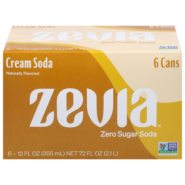 Zevia Caffeine Free Zero Sugar Cream Soda - 6 pk
