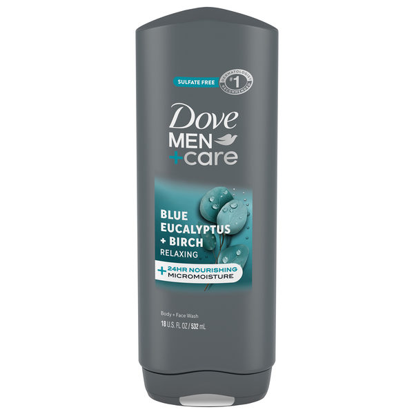 Dove Men+Care Relaxing Blue Eucalyptus + Birch Body + Face Wash