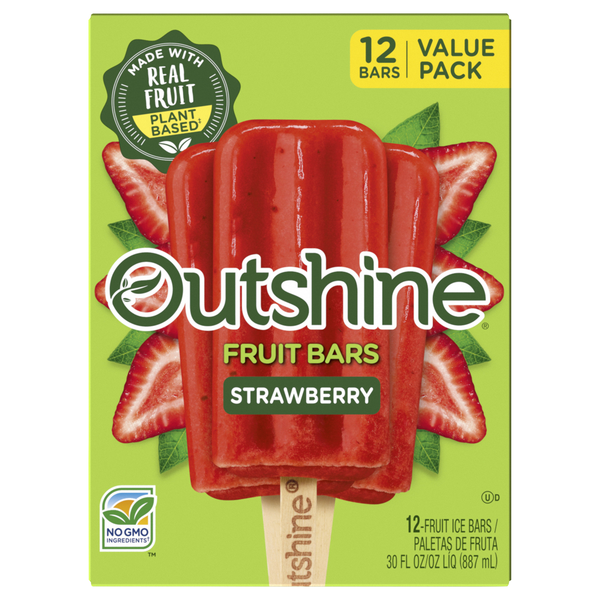 Outshine Strawberry Fruit Ice Bars Value Pack - 12 ct