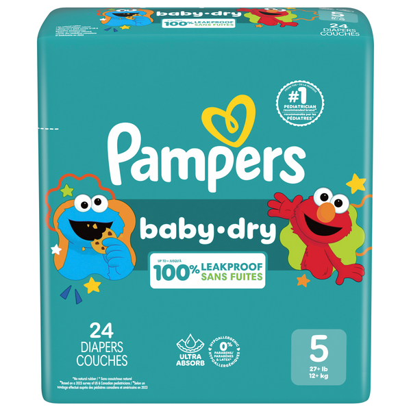 Pampers Baby Dry Size 5 Baby Diapers 27+ lb