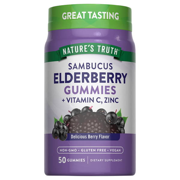 Nature's Truth Black Elderberry + Vitamin C & Zinc Berry Gummies