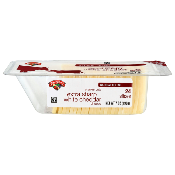 Hannaford Extra Sharp White Cheddar Cheese Cracker Cut Slices - 24 ct