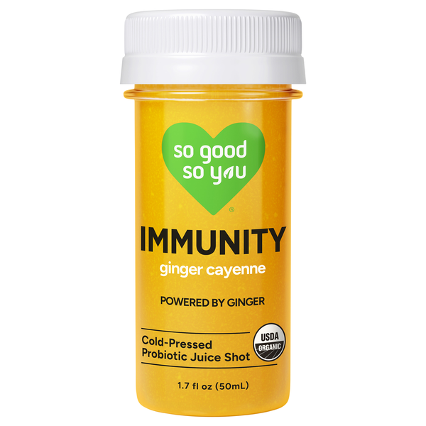 So Good So You Organic Immunity Ginger Cayenne Probiotic Juice Shot
