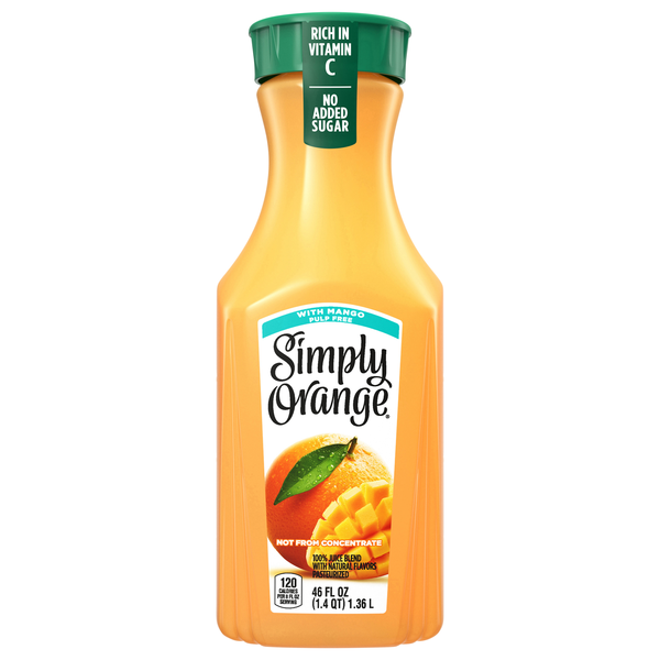 Simply Pulp Free Orange Juice Blend with Mango