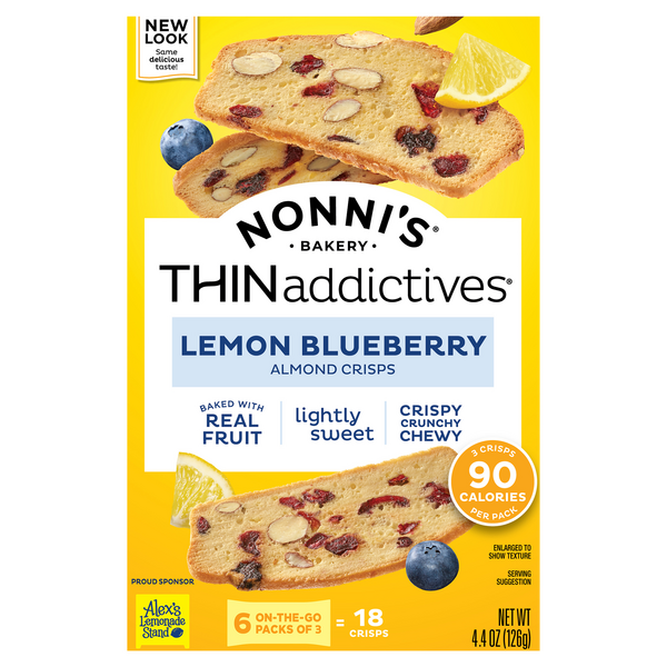 Nonni's THINaddictives Lemon Blueberry Almond Crisps - 6 ct