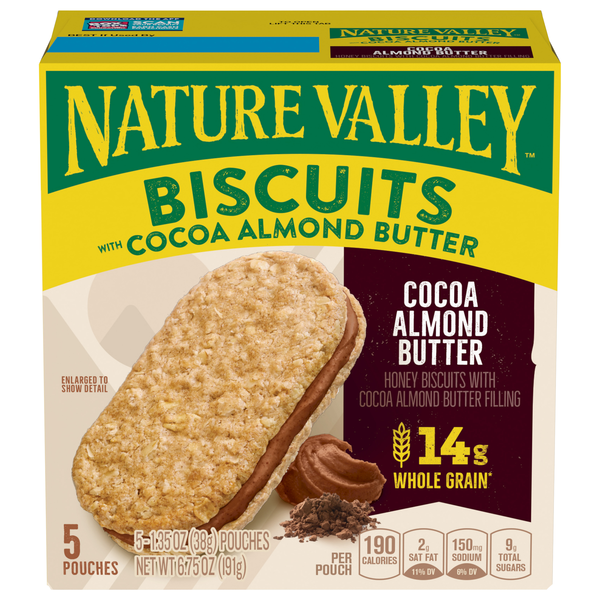 Nature Valley Cocoa Almond Butter Biscuits Bars - 5 ct