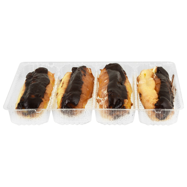 Hannaford Bakery Eclairs with Chocolate Icing - 4 ct