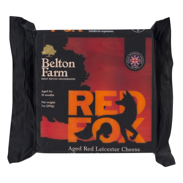 Belton Farm Red Fox Imported Aged Red Leicester Cheese Block