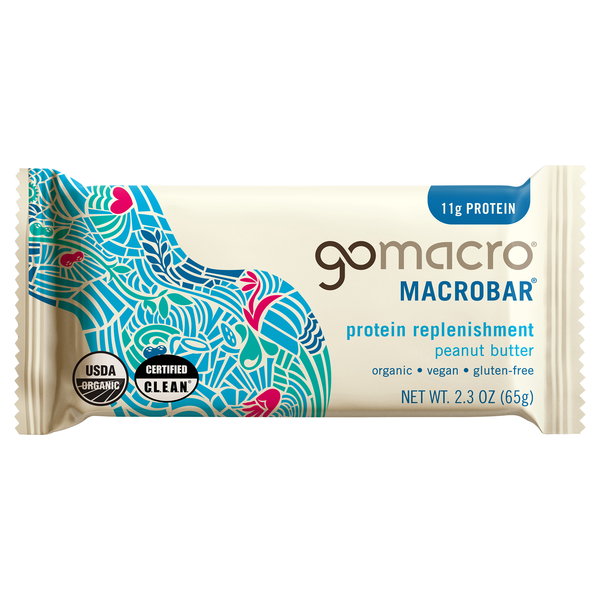 GoMacro Organic Gluten Free Peanut Butter 11g Protein MacroBar