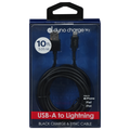 Dyno Charge USB-A to Lightning 10 ft Charge & Sync Cable Black