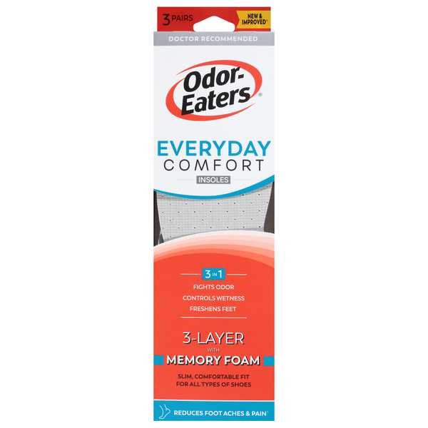 Odor-Eaters 3-in-1 Memory Foam Enhanced Comfort Insoles