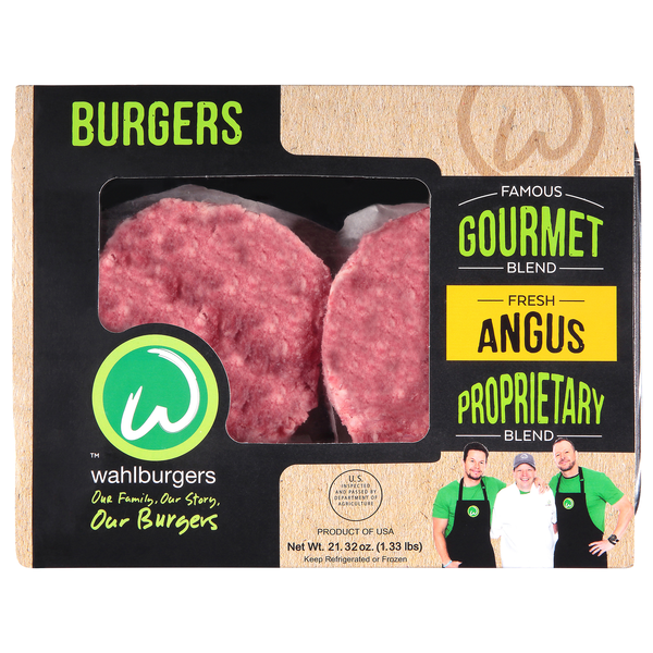 Wahlburgers Gourmet Blend Angus Ground Beef Burgers - 4 ct Fresh