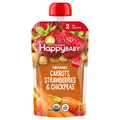 Happy Baby Organics 2 Baby Food Carrots Strawberries & Chickpeas