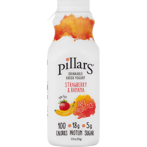 Save on Pillars Drinkable Greek Yogurt Strawberry & Banana Order Online