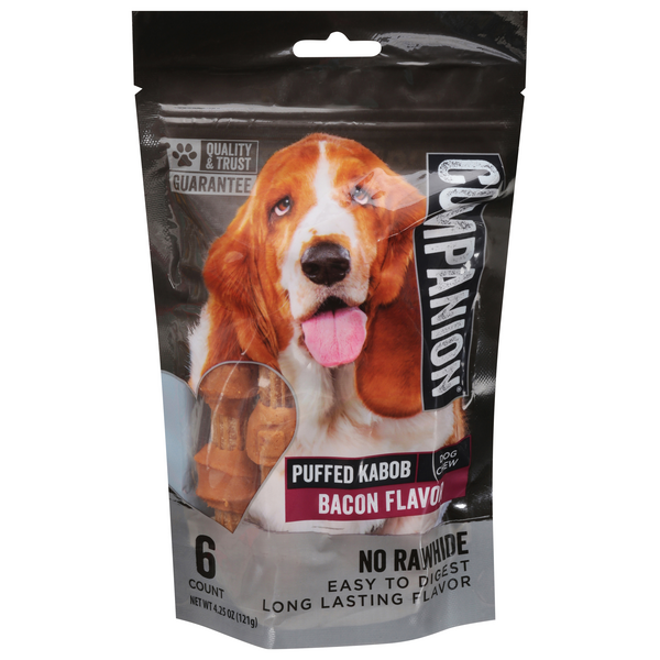 Puffed Rwhide Save on Companion Puffed Kabob Bacon Flavor Rawhide Free Dog Chews - 6 ...