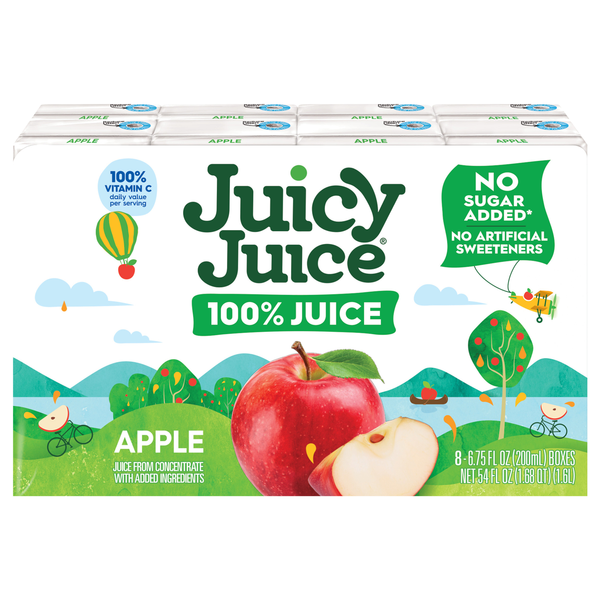 Juicy Juice No Added Sugar Apple Juice Boxes - 8 pk