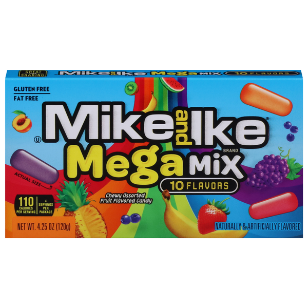 Mike & Ike Mega Mix Fruit Flavored Chewy Candy Movie Theater Box