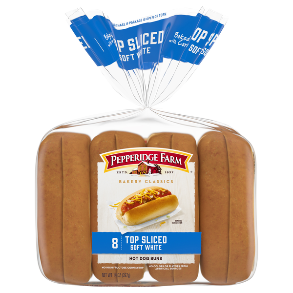 Save on Pepperidge Farm Classics Top Sliced Soft White Hot Dog Buns 8 ct Order Online Delivery