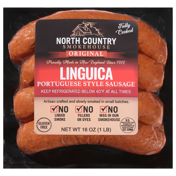 North Country Smokehouse Linguica Portuguese Style Sausage - 4 ct