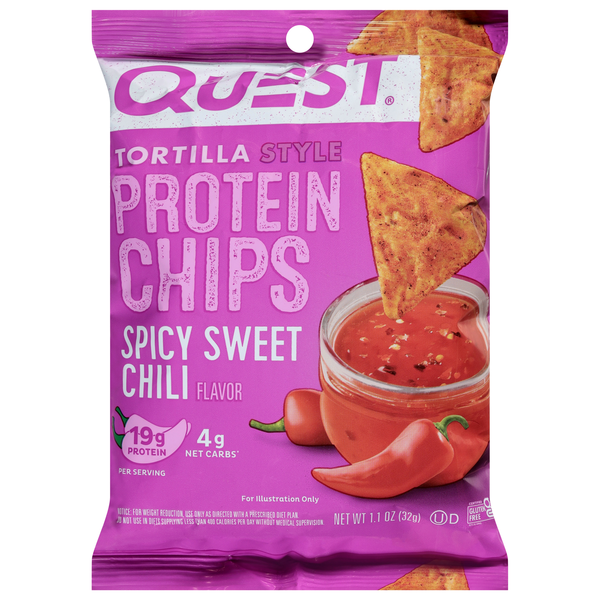 Quest Gluten Free Spicy Sweet Chili 19g Tortilla Style Protein Chips
