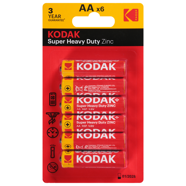 Kodak Super Heavy Duty Zinc Batteries AA