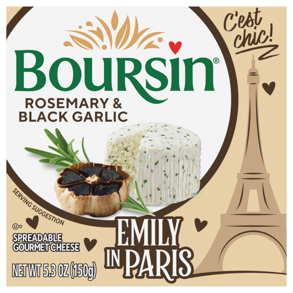 Boursin Rosemary & Black Garlic Flavored Spreadable Gourmet Cheese