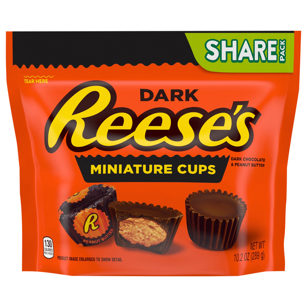 Reese's Dark Chocolate Peanut Butter Cups Candy Miniatures Share Pack