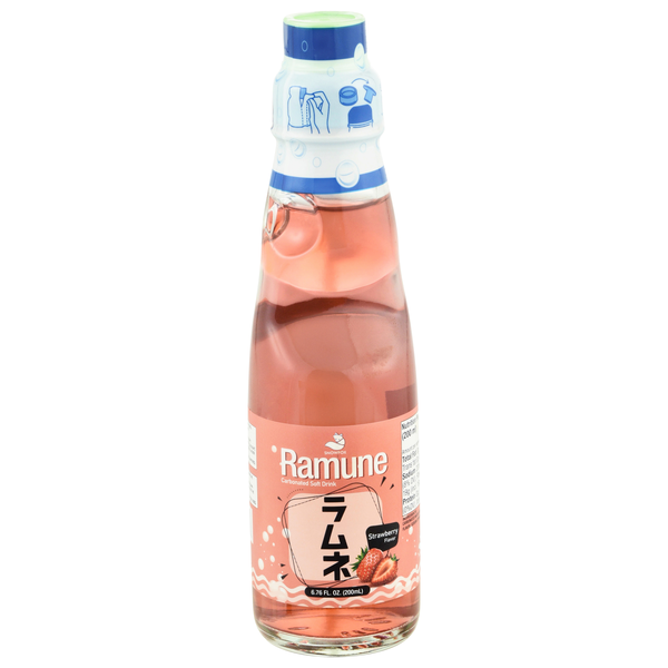 Snowfox Ramune Strawberry Flavor Carbonated Soft Drink