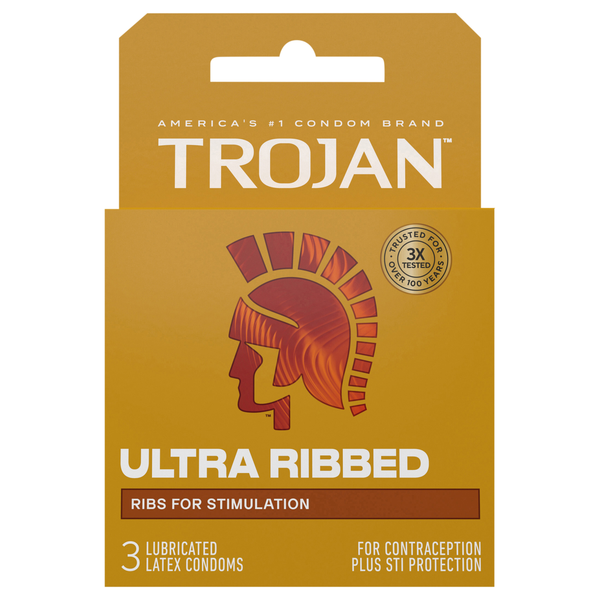 Trojan Ultra Ribbed Lubricated Latex Condoms