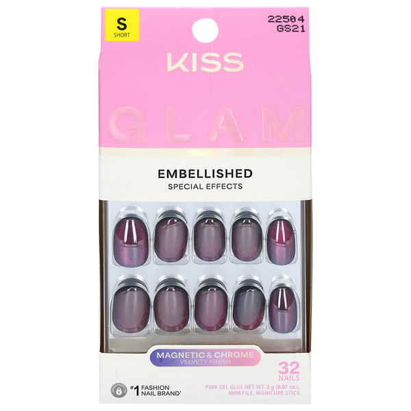 Kiss Glam Embellished Nails Short Length Simple Joys