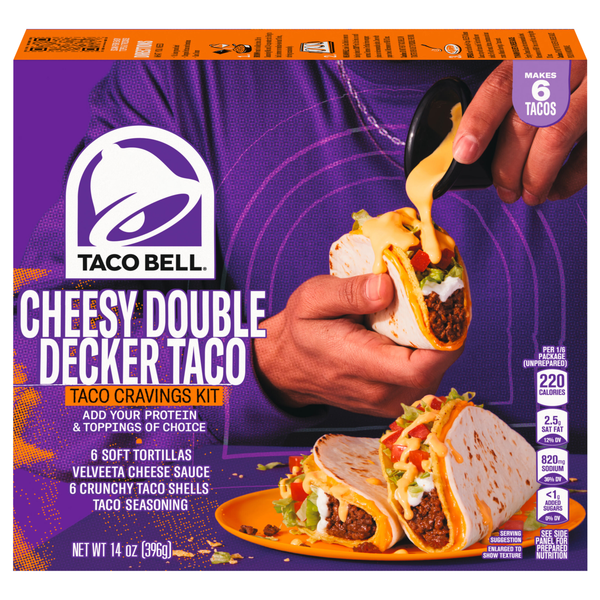 Taco Bell Cheesy Double Decker Taco Dinner Kit - 6 ct