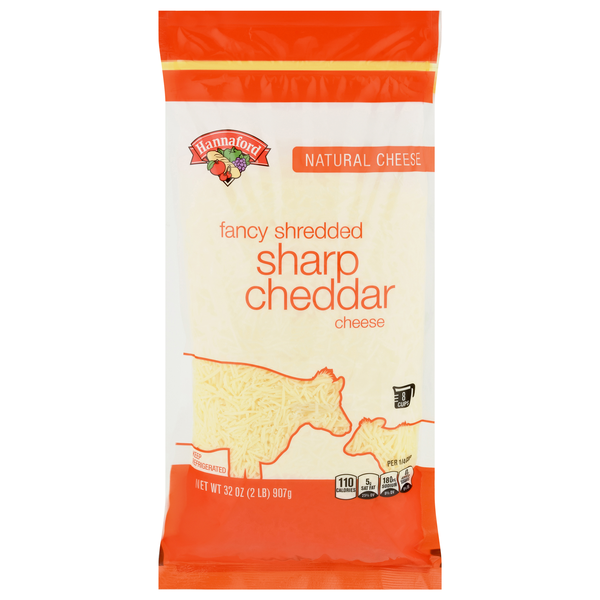 Hannaford Natural Fancy Shredded Sharp White Cheddar Cheese