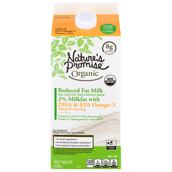 Nature's Promise Organic 2% Reduced Fat Milk with DHA & EPA Omega-3