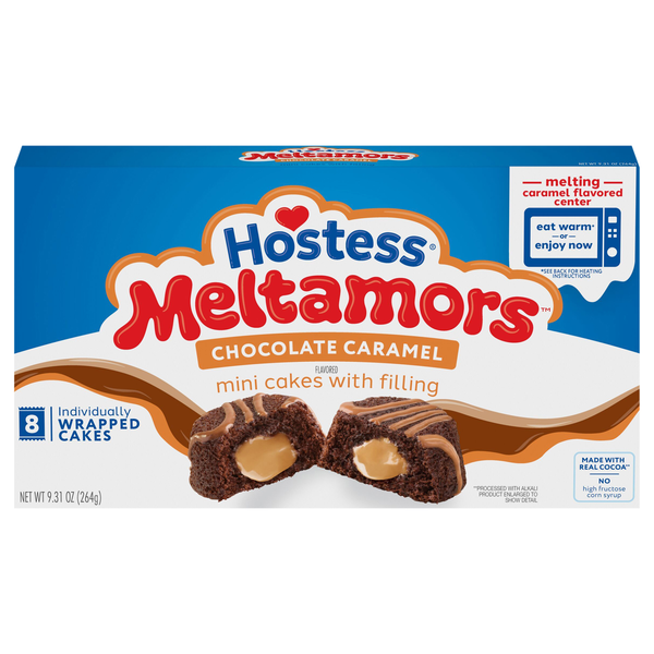 Hostess Meltamors Chocolate Creamy Caramel Snack Cakes - 8 ct