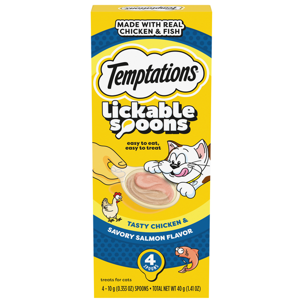 Temptations Lickable Spoons Chicken & Salmon Flavor Cat Treats - 4 ct