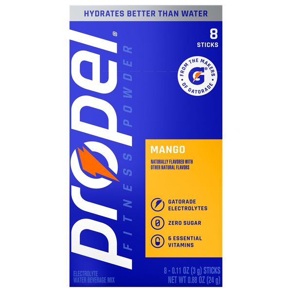 Propel Fitness Powder Zero Sugar Mango Drink Mix - 8 ct