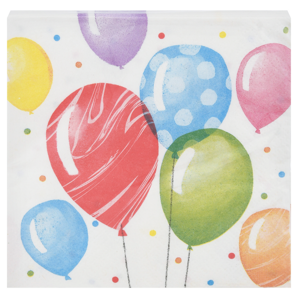 Party Creations Beverage Napkins Happy Birthday Balloon Bash 2-Ply