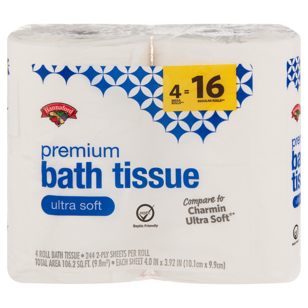 Hannaford Ultra Soft Premium Toilet Paper Mega Rolls 2-Ply