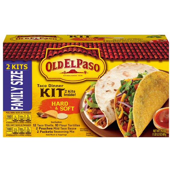 Old El Paso Hard & Soft Taco Dinner Kit Family Size - 2 Kits