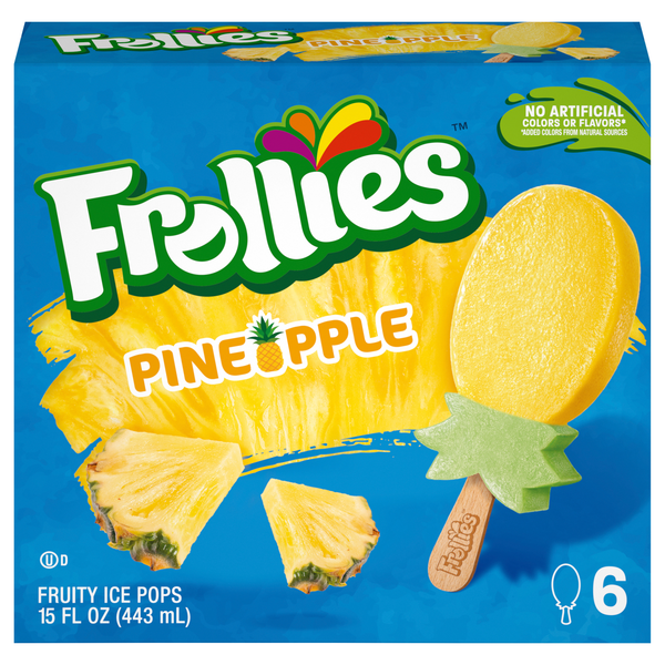 Frollies Gluten Free Pineapple Fruity Ice Pops - 6 ct Frozen